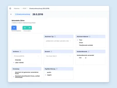 Formular der Einsetzuntersuchung